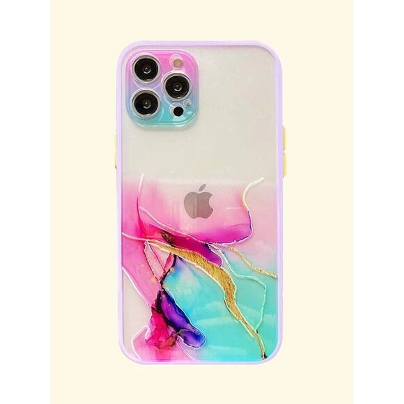 Watercolor Marble iPhone 14 Pro Case - Shockproof, Glitter Bling, Wireless Charg - Picture 2 of 5